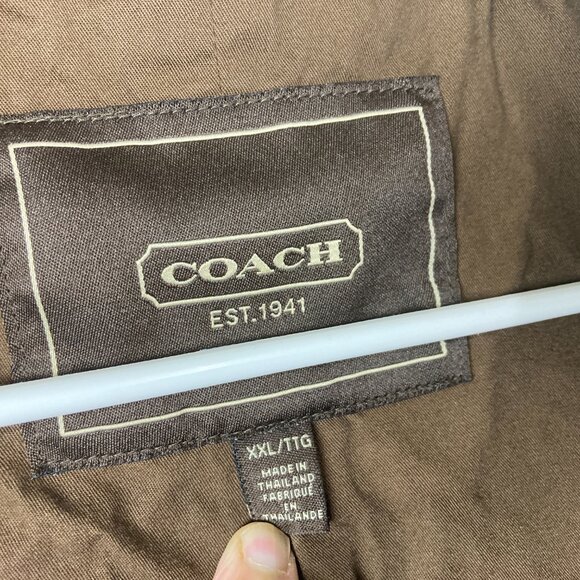 COACH Designer Men XXL Brown Lined Chore Barn Field Ranch Coat Jacket - Picture 3 of 7